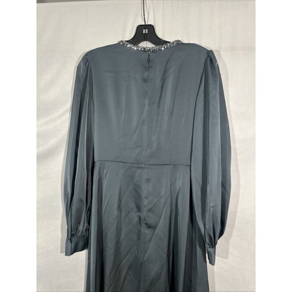 NWT $895 Sachin & Babi [ 2 ] Dorthea Satin Crepe A-line Gown in‎ Gunmetal #J1951 - Picture 12 of 13